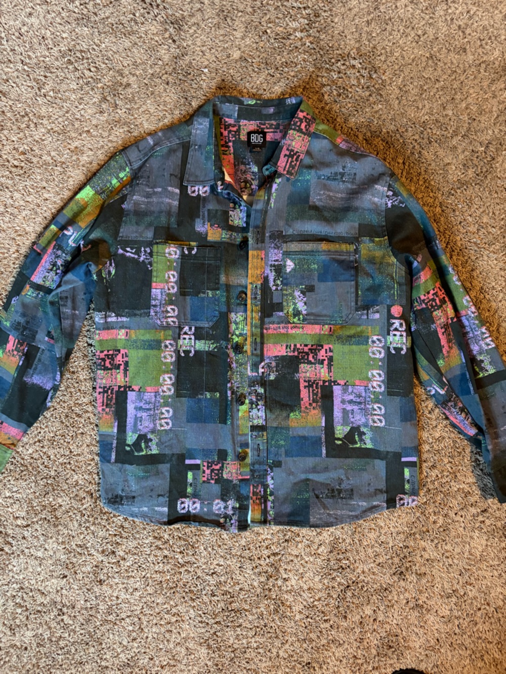 Multicolor Graphic Button-Up Shirt
